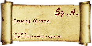 Szuchy Aletta névjegykártya